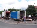 Baubühne Vorwerk film transport LKW Anhänger